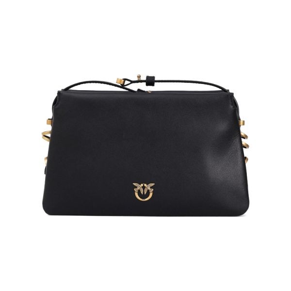 PINKO Rankinė per petį moterims, Juoda, Triplet mini vitello morbido 1