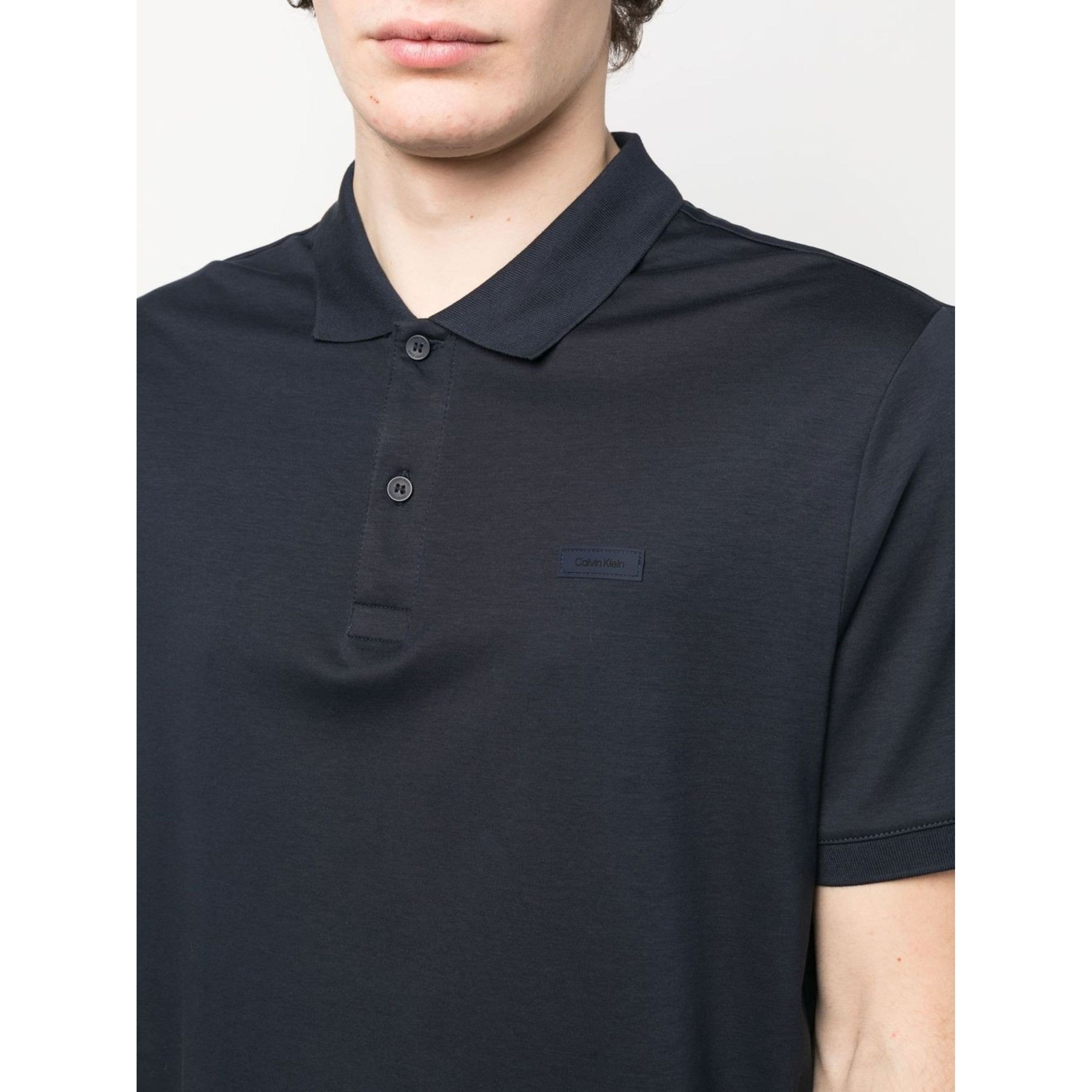 CALVIN KLEIN Polo marškiniai trumpos rank. vyrams, Mėlyna, Smooth cotton  slim polo 4