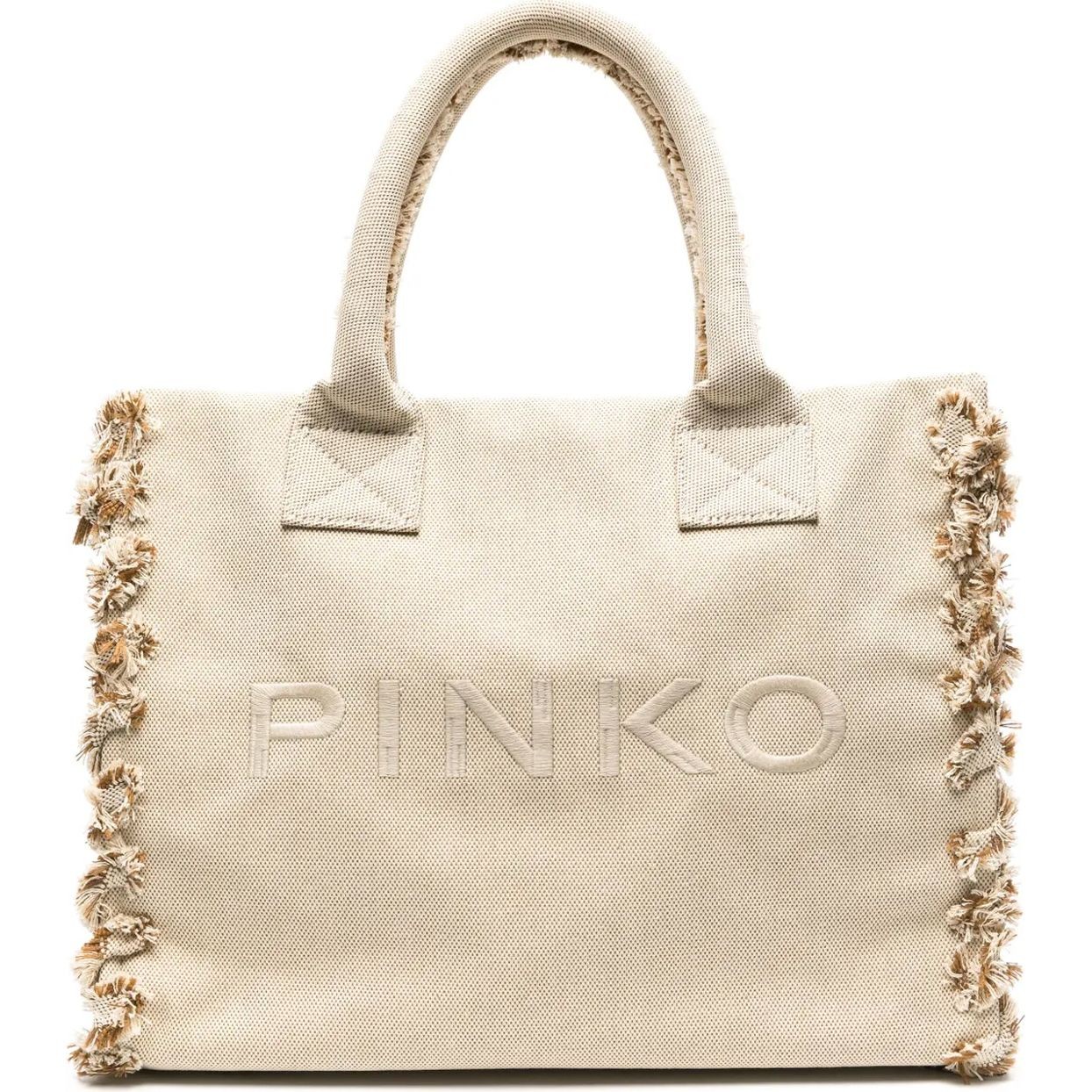 PINKO Pliažo krepšys moterims, Kūno, Logo-embroidered beach bag 1