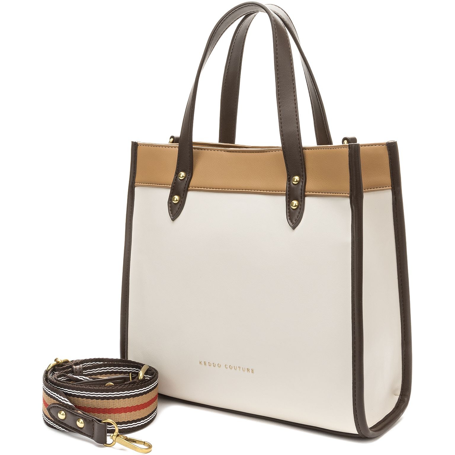 KEDDO COUTURE Pirkinių krepšys moterims, Smėlio, Tote bag 4