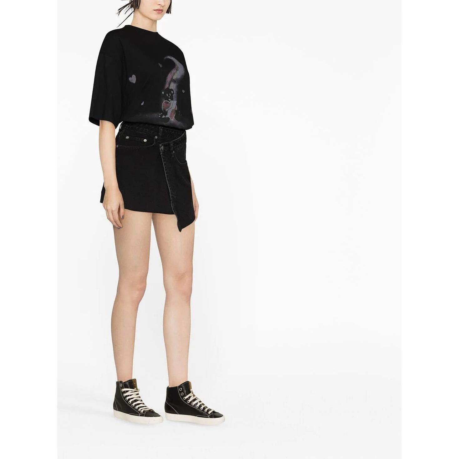 KSUBI Mini sijonas moterims, Juoda, Rap skirt noir 3