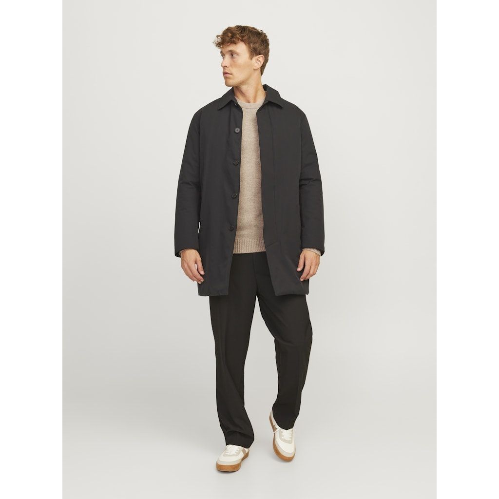 JACK & JONES Megztinis vyrams, Smėlio, Lambs wool knit crew neck 5