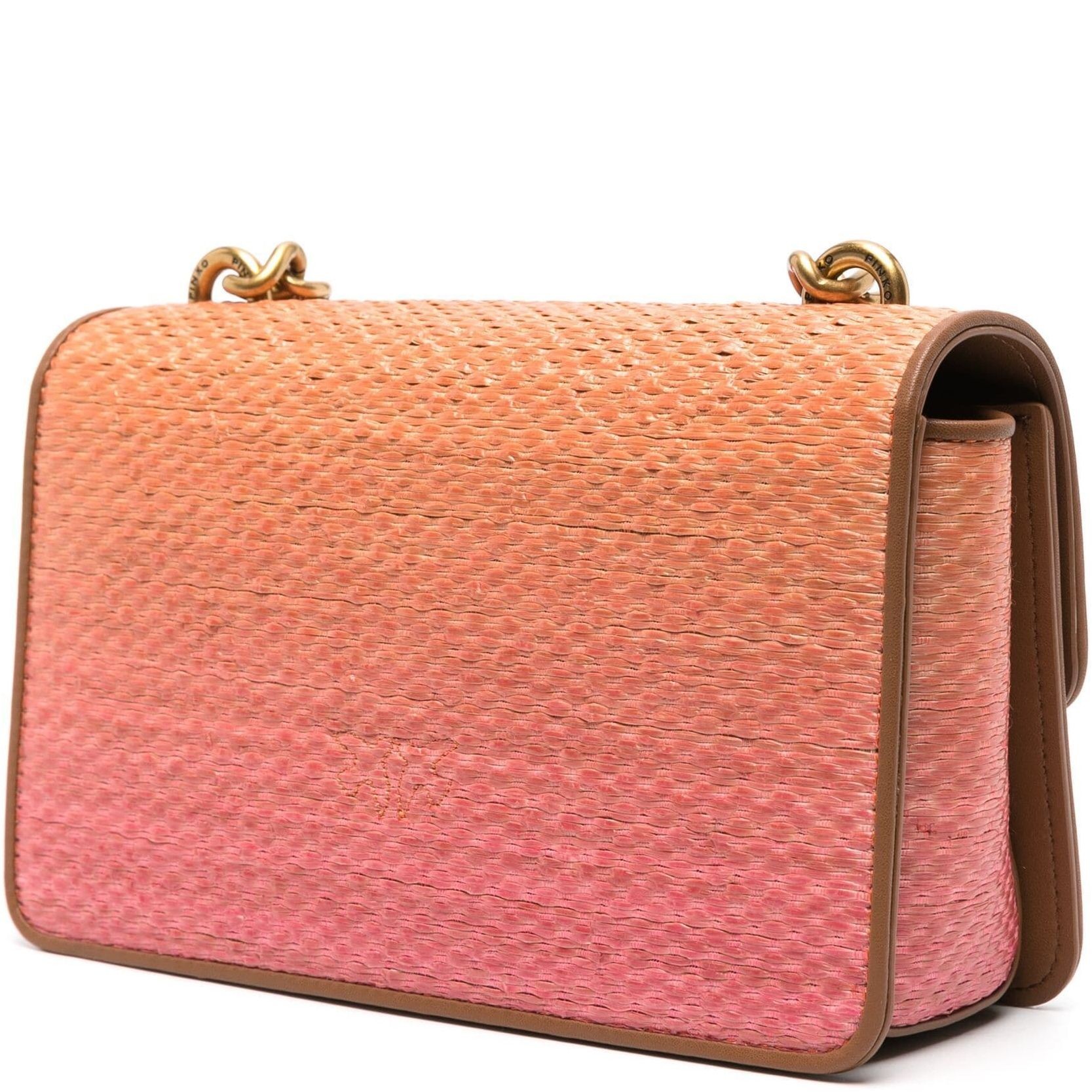 PINKO Rankinė per petį moterims, Rožinė, Mini raffia shoulder bag 2