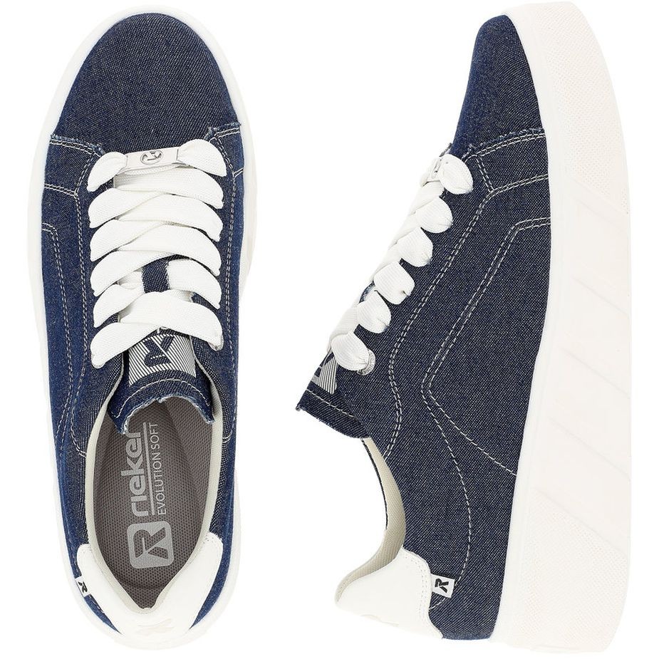 RIEKER Laisvalaikio bateliai moterims, Mėlyna, LEISURE 11