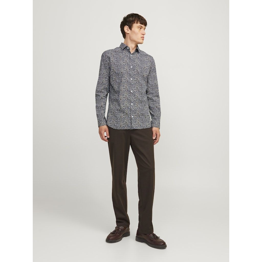JACK & JONES Marškiniai ilgomis rankovėmis vyrams, Marga, Black pool stretch 4