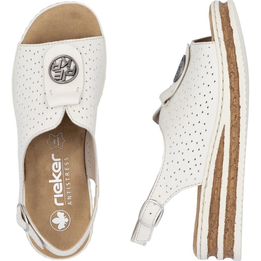 RIEKER Basutės moterims, Balta, Sandals 8