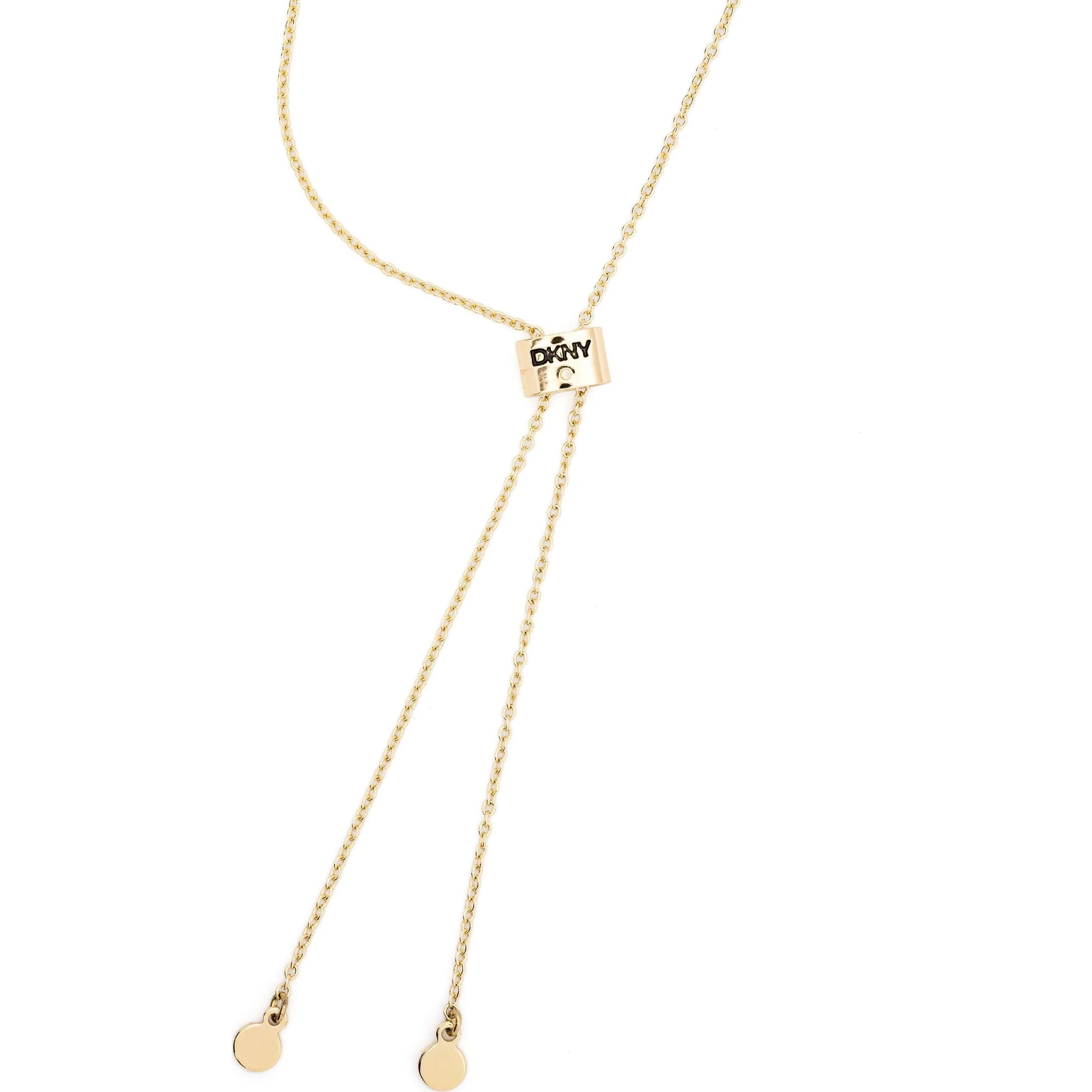 DKNY Kaklo papuošalai moterims, Auksinė, Nk 40" adj stone logo pendant 2