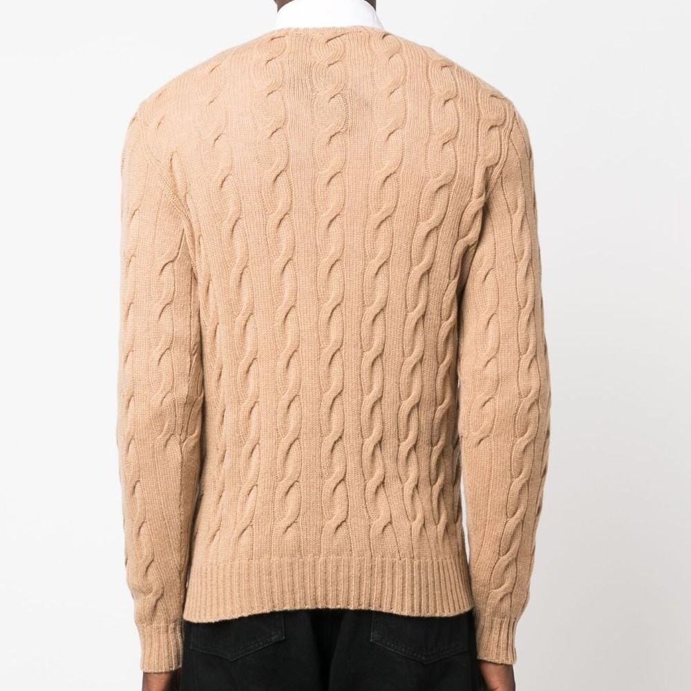 RALPH LAUREN PURPLE Sportinis nertinis vyrams, Ruda, Cable cn long sleeve sweater 4