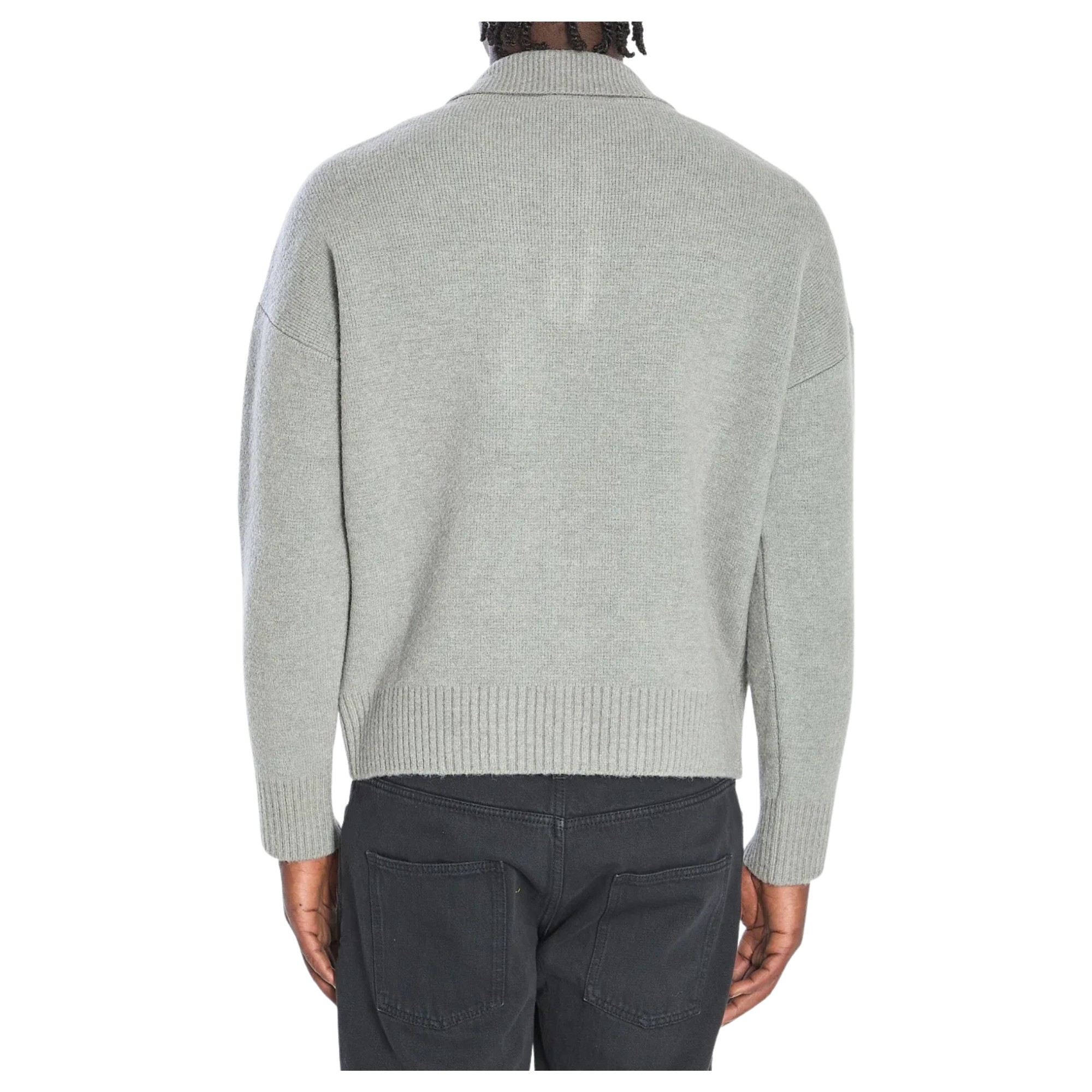 AMI PARIS Megztinis, Pilka, Ami de coeur polo sweater 2