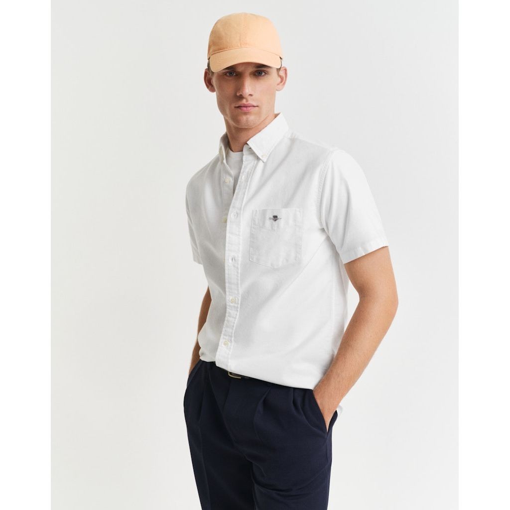 GANT Marškiniai vyrams, Balta, REG OXFORD SS SHIRT 2