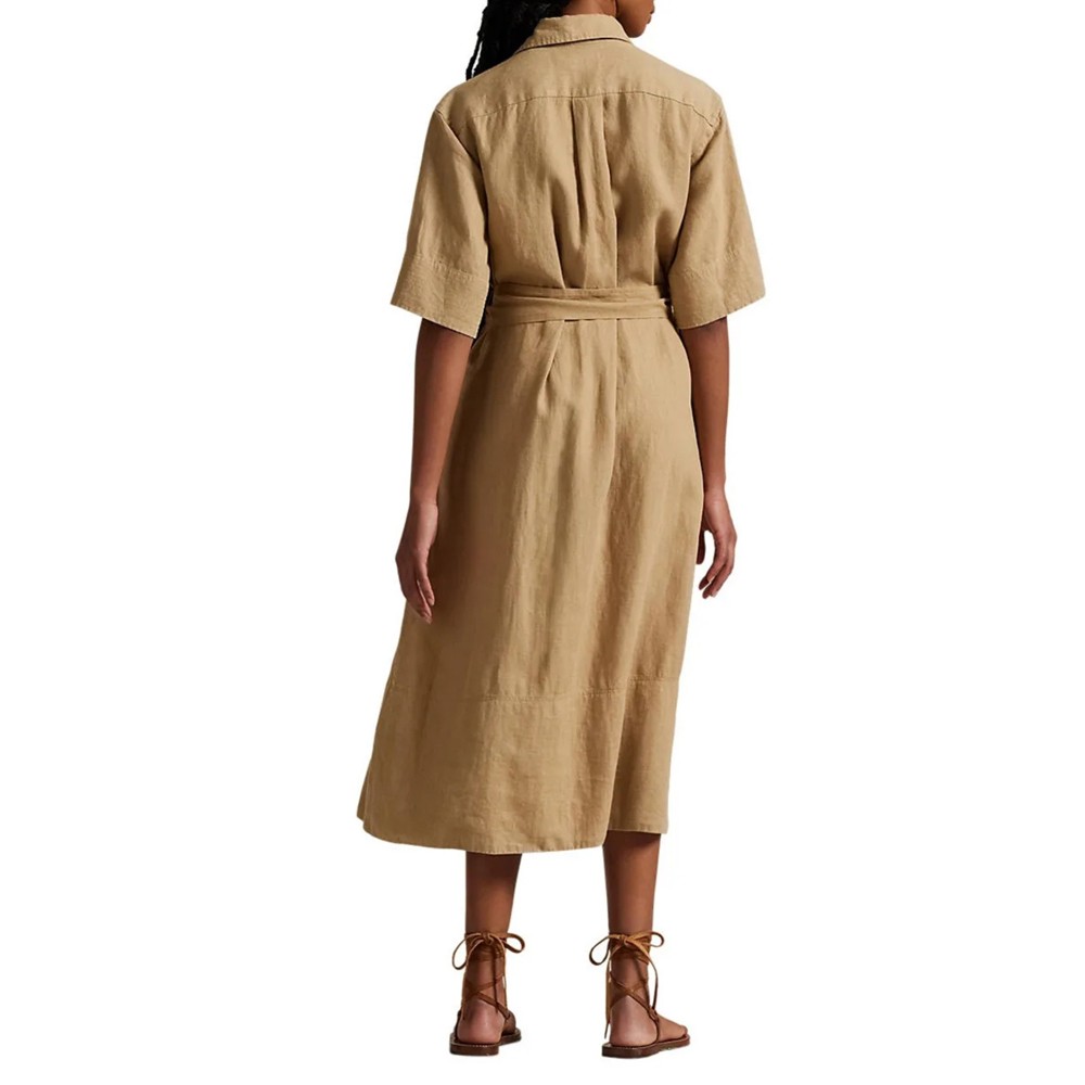 POLO RALPH LAUREN Midi suknelė moterims, Ruda, Short sleeve-day dress 2