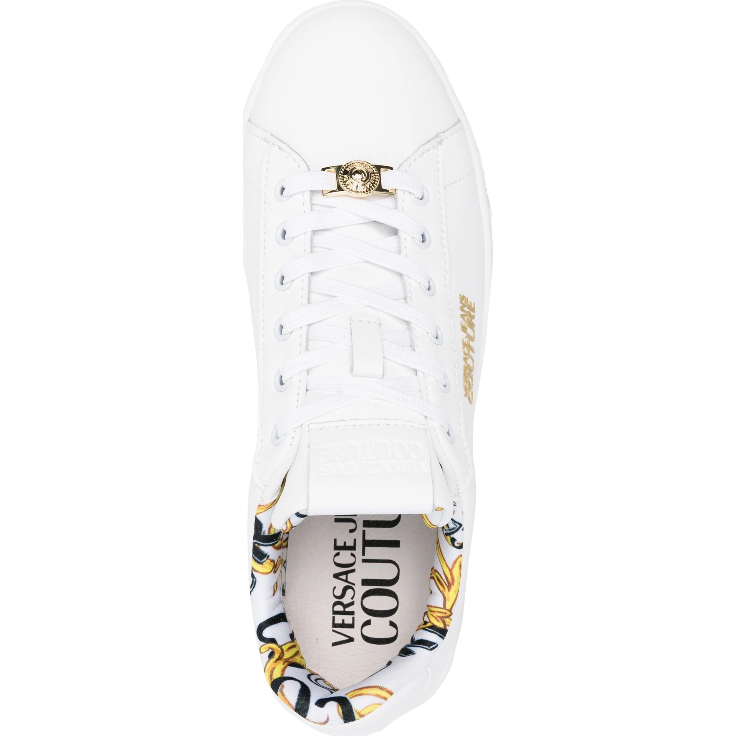 VERSACE JEANS CUTURE Sportbačiai moterims, Balta, Fondo Court Sneakers 4