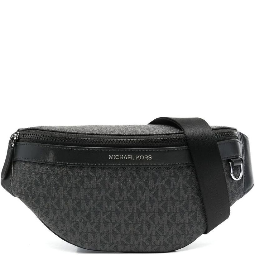 MICHAEL KORS Rankinė per juosmenį vyrams, Juoda, Greyson logo sling pack 1