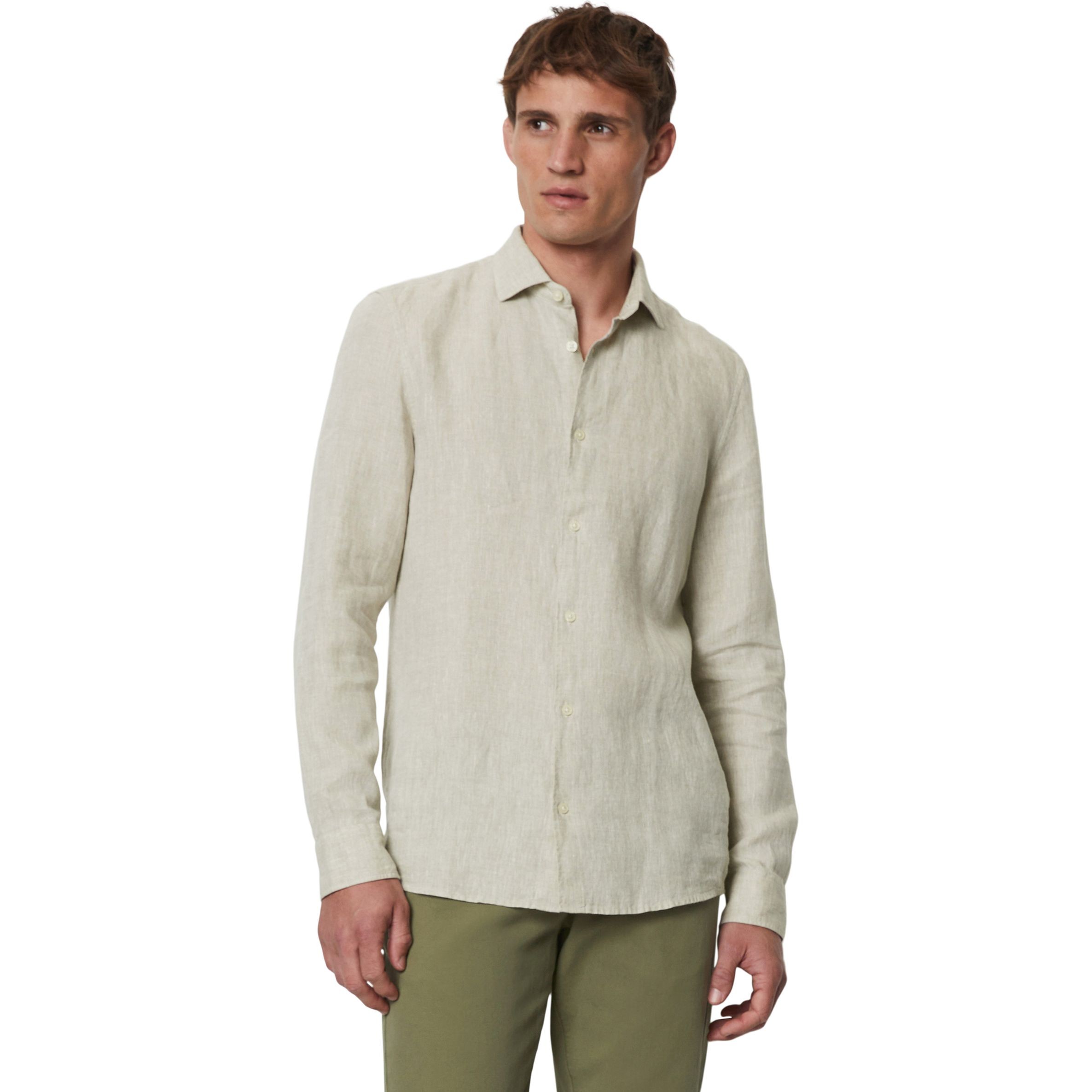 MARC O'POLO Marškiniai ilgomis rankovėmis vyrams, Smėlio 2