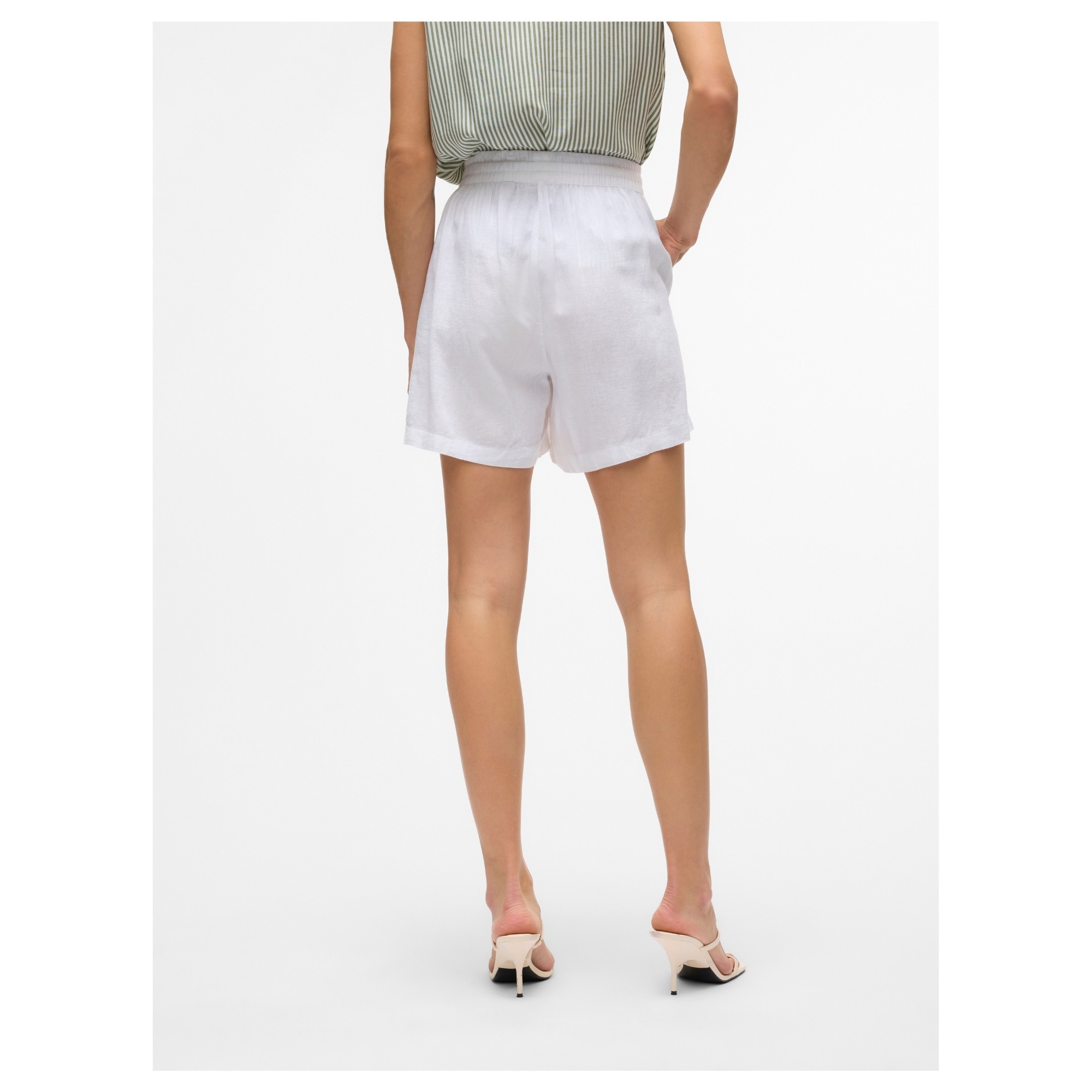 VERO MODA Šortai moterims, Balta, Linn 3