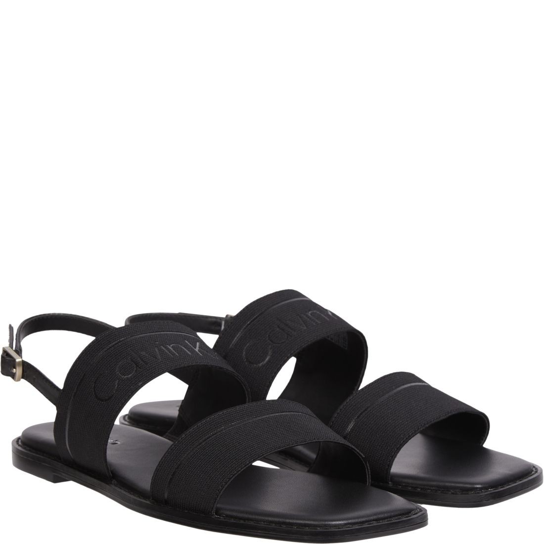 CALVIN KLEIN Basutės moterims, Juoda, Squared flat sandal 1
