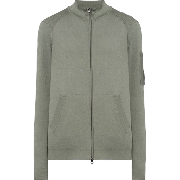 C.P. COMPANY Sportinis nertinis vyrams, Žalia, Sea island zipped knit