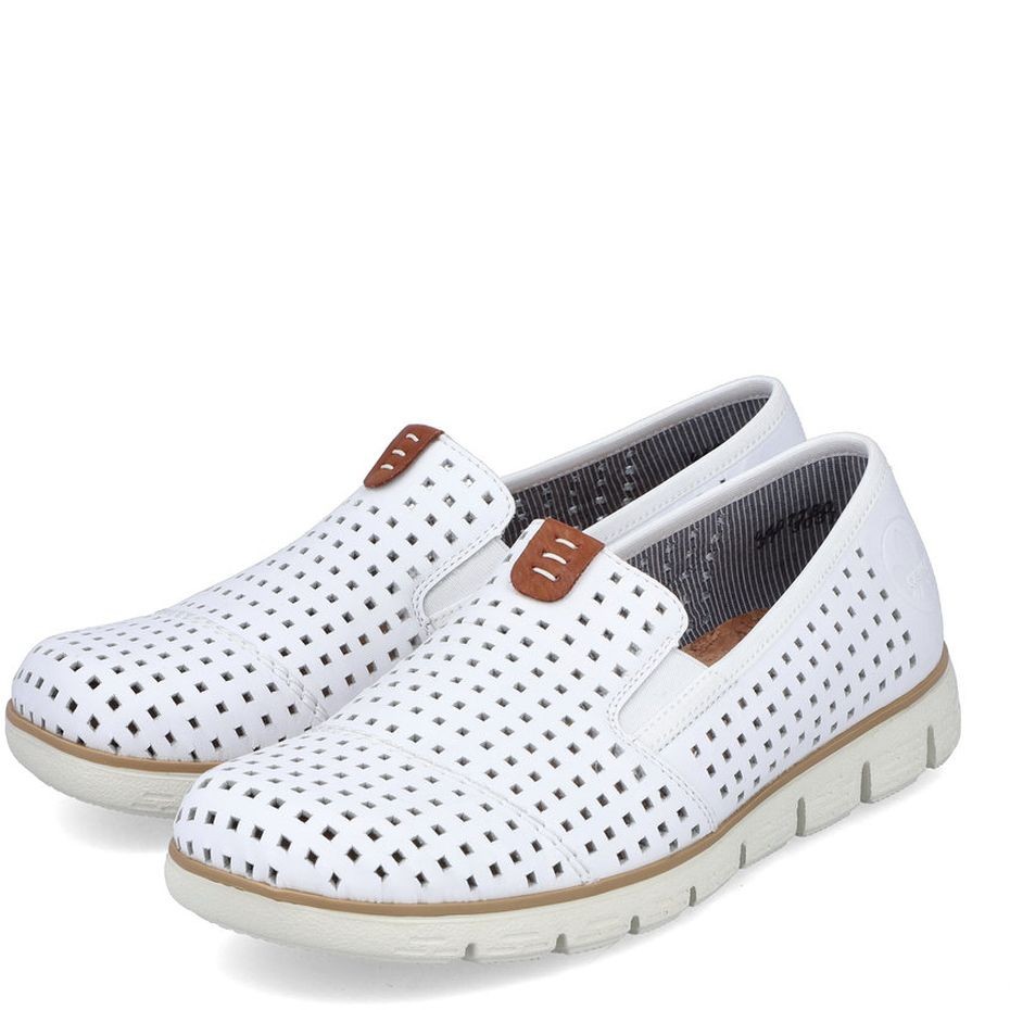 RIEKER Basutės moterims, Balta, SANDALS 15