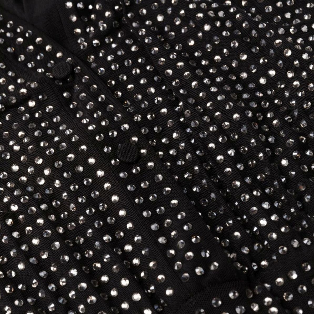 SELF PORTRAIT Mini suknelė moterims, Juoda, Rhinestone mini shirt dress 5