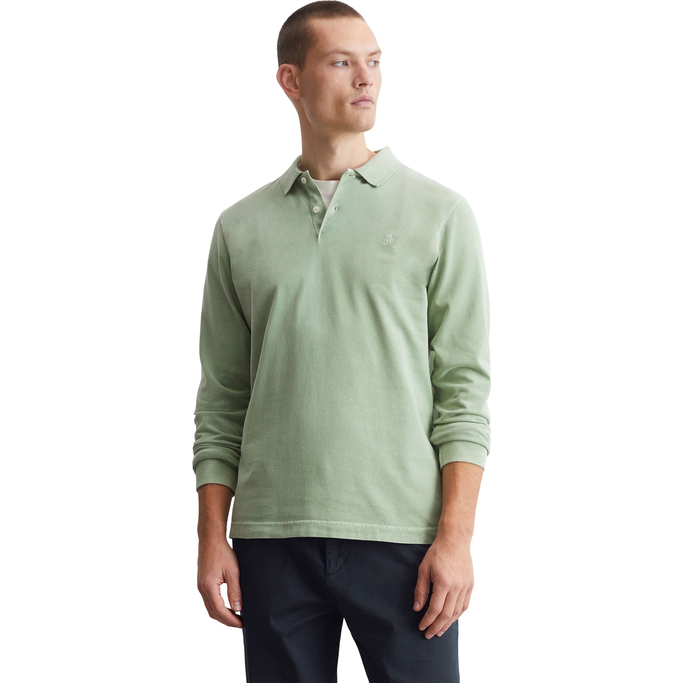 MARC O'POLO Polo marškiniai ilgos rank. vyrams, Žalia, Polo long 520223655004 2