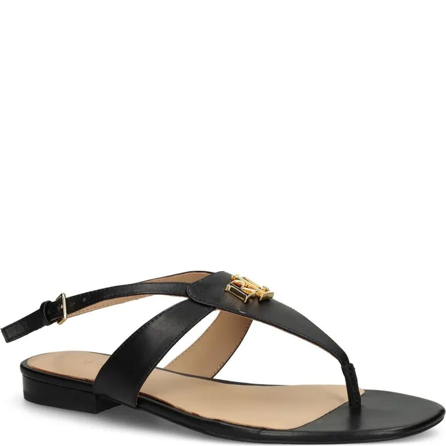 LAUREN RALPH LAUREN Basutės moterims, Juoda, Everley sandals flat sandal 2