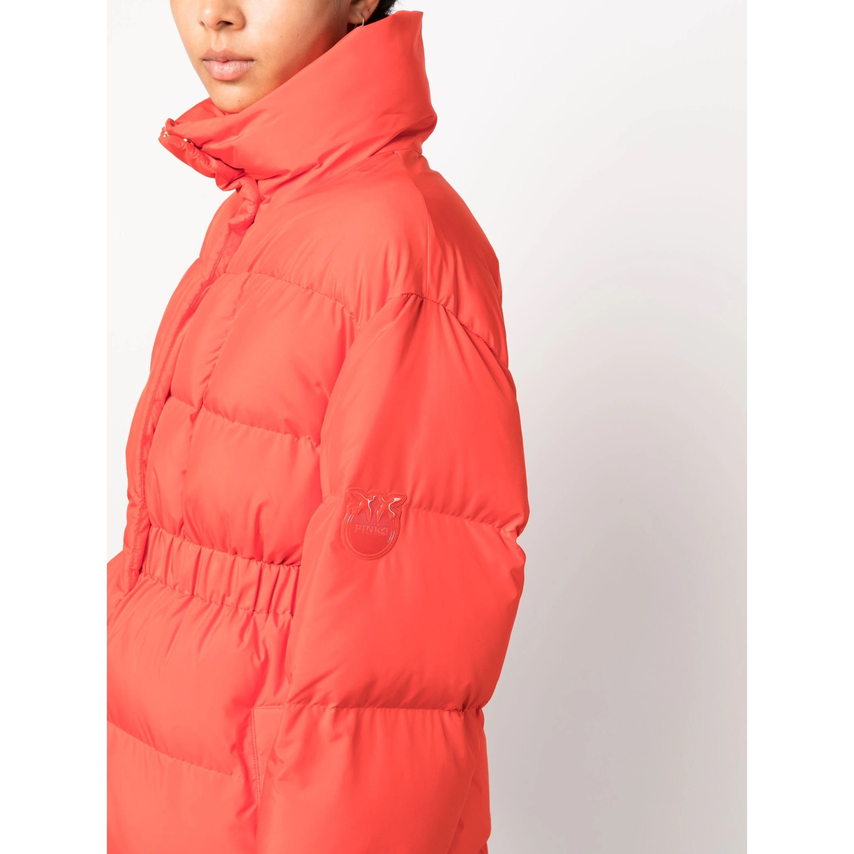 PINKO Pūkinis paltas moterims, Oranžinė, Causale coat 4