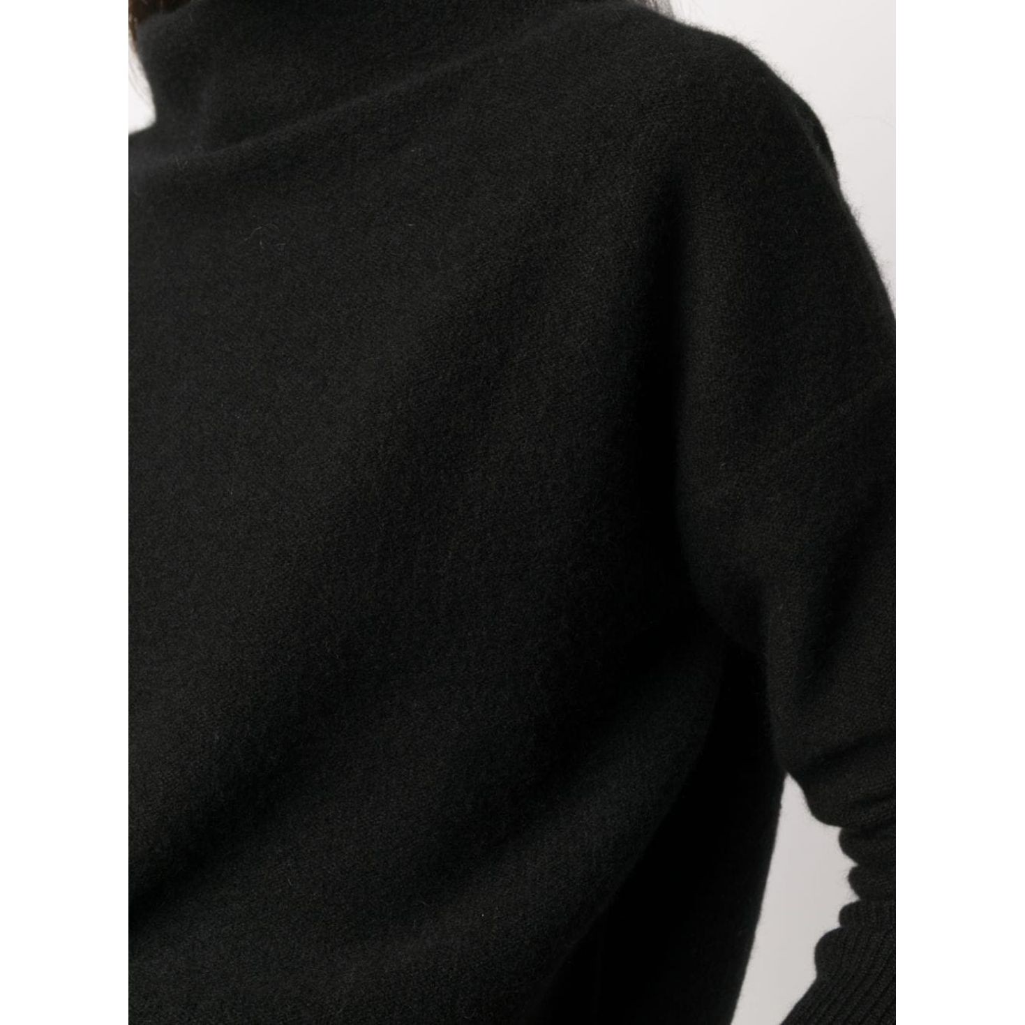 VINCE Sportinis nertinis moterims, Juoda, Boiled funnel neck pullover 4