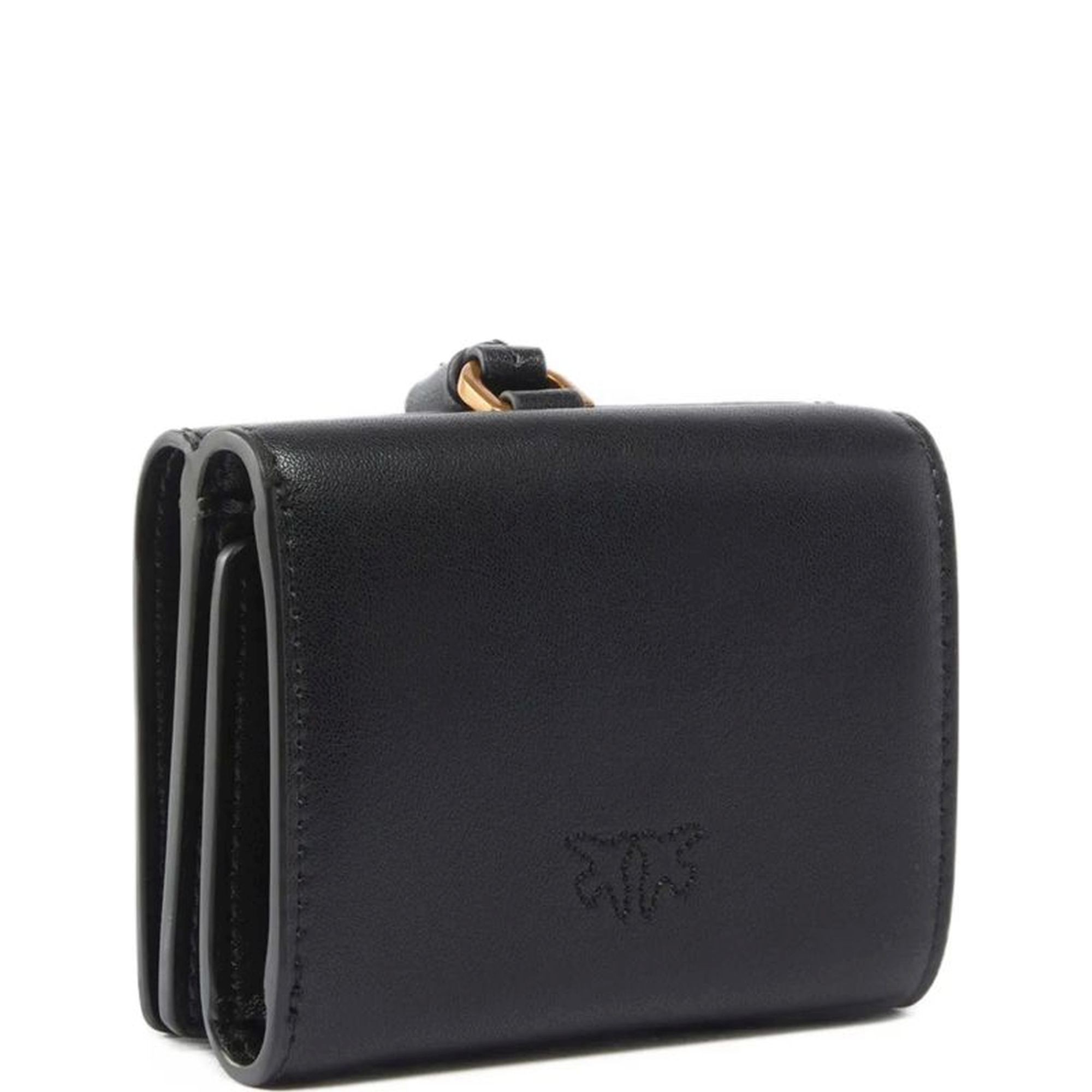 PINKO Piniginė moterims, Juoda, Charm wallet vitello seta 2