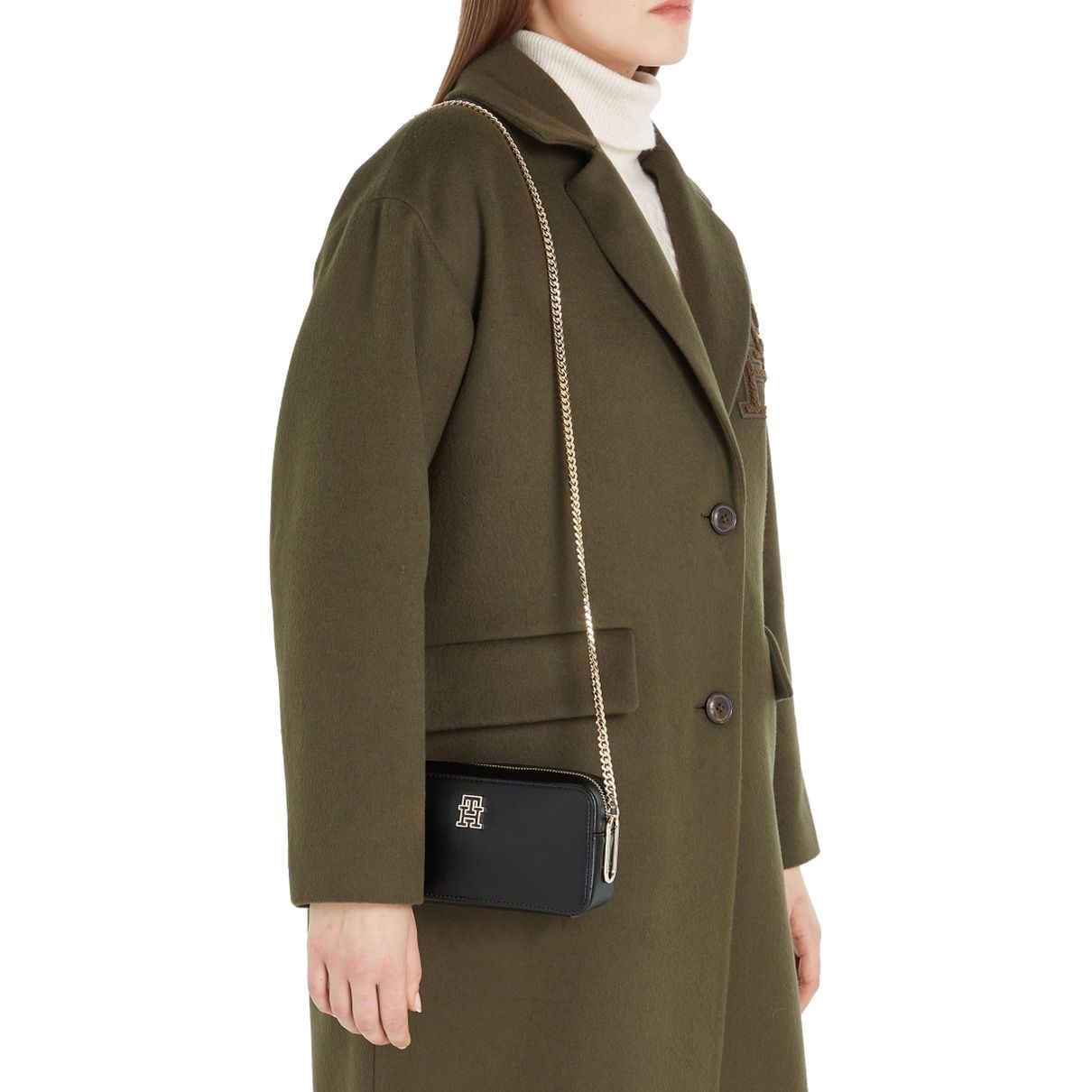 TOMMY HILFIGER Rankinė per petį moterims, Juoda, Timeless chain camera bag 5