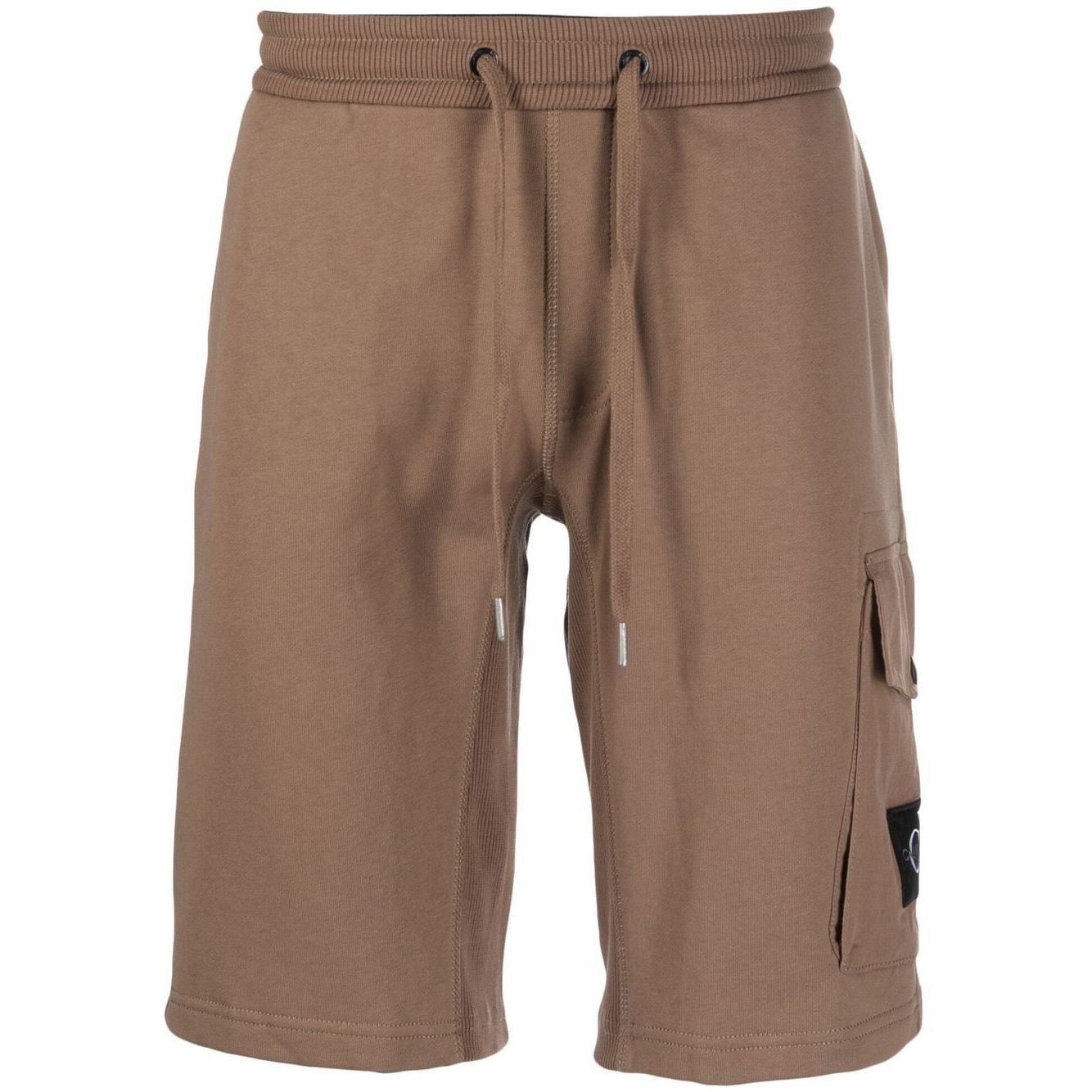 CALVIN KLEIN JEANS Šortai vyrams, Smėlio, Monologo badge hwk short 1