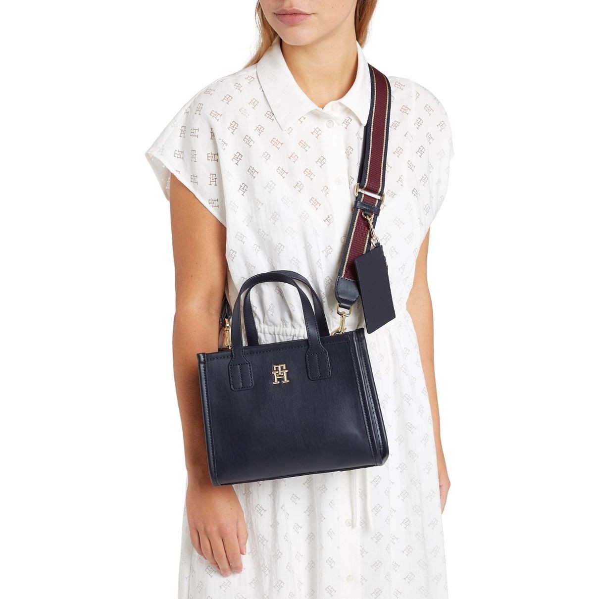 TOMMY HILFIGER Pirkinių krepšys moterims, Mėlyna, City summer mini tote 6
