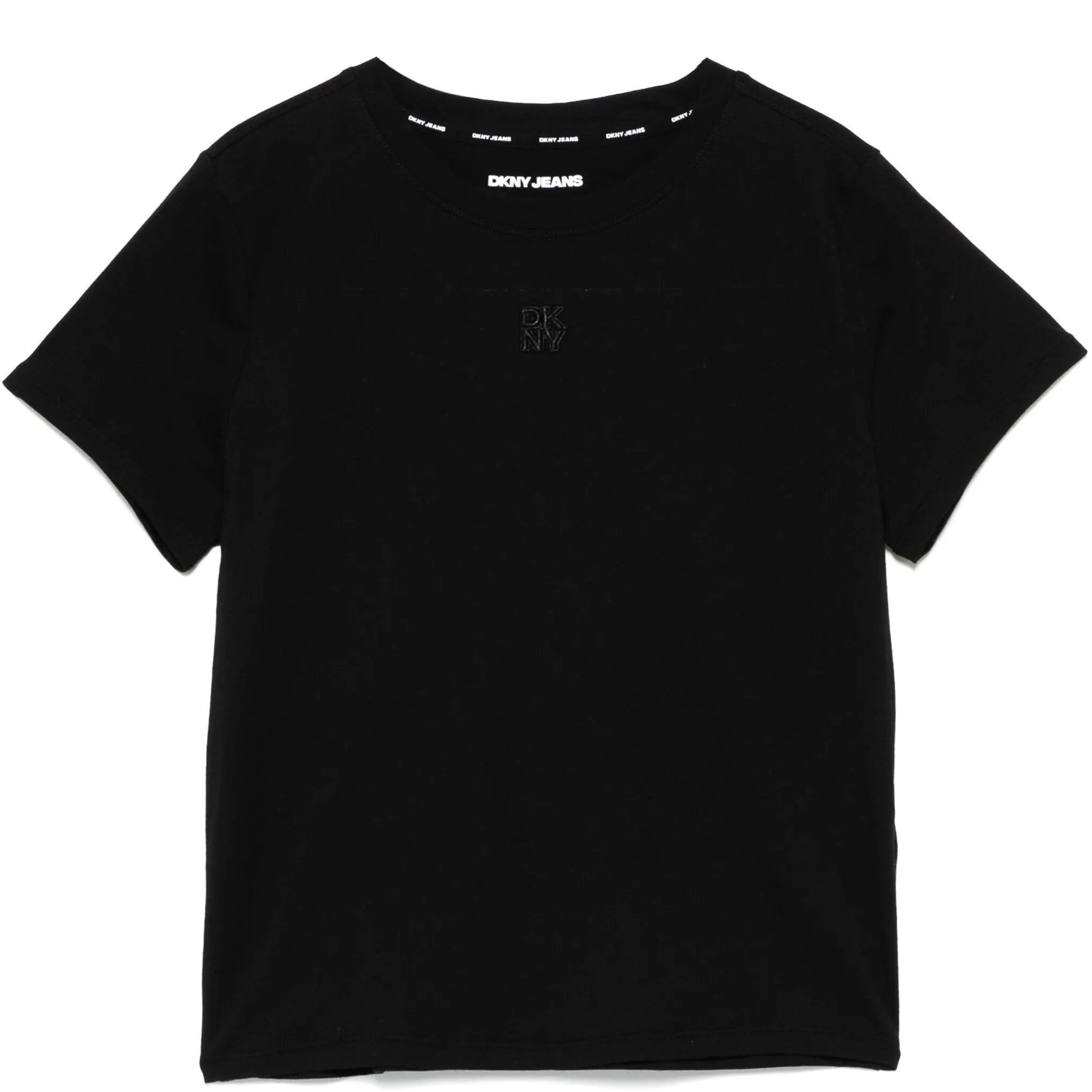 DKNY Marškinėliai trump. rankovėmis moterims, Juoda, Ogo-embroidered t-shirt 1