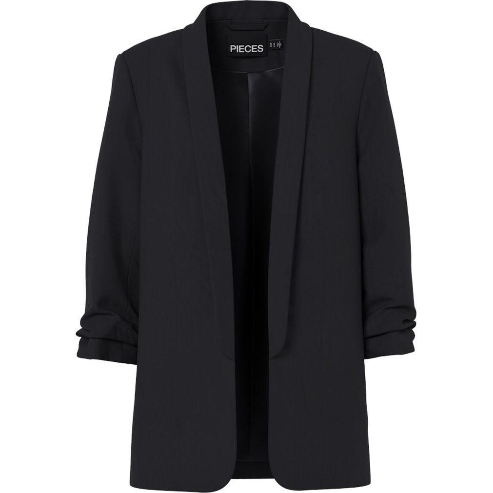PIECES Švarkas moterims, Juoda, Bosella 3/4 blazer 1