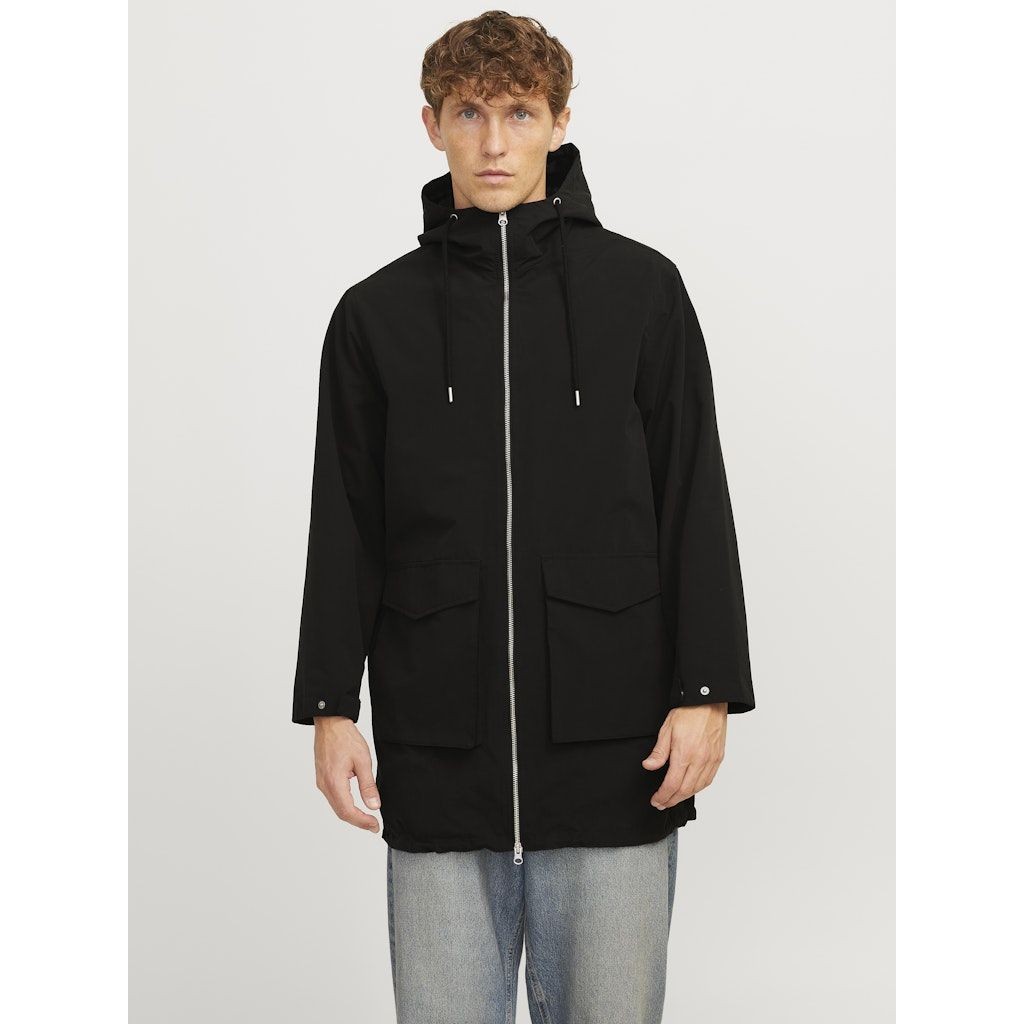 JACK & JONES Lietpaltis vyrams, Juoda, Sky light parka 2