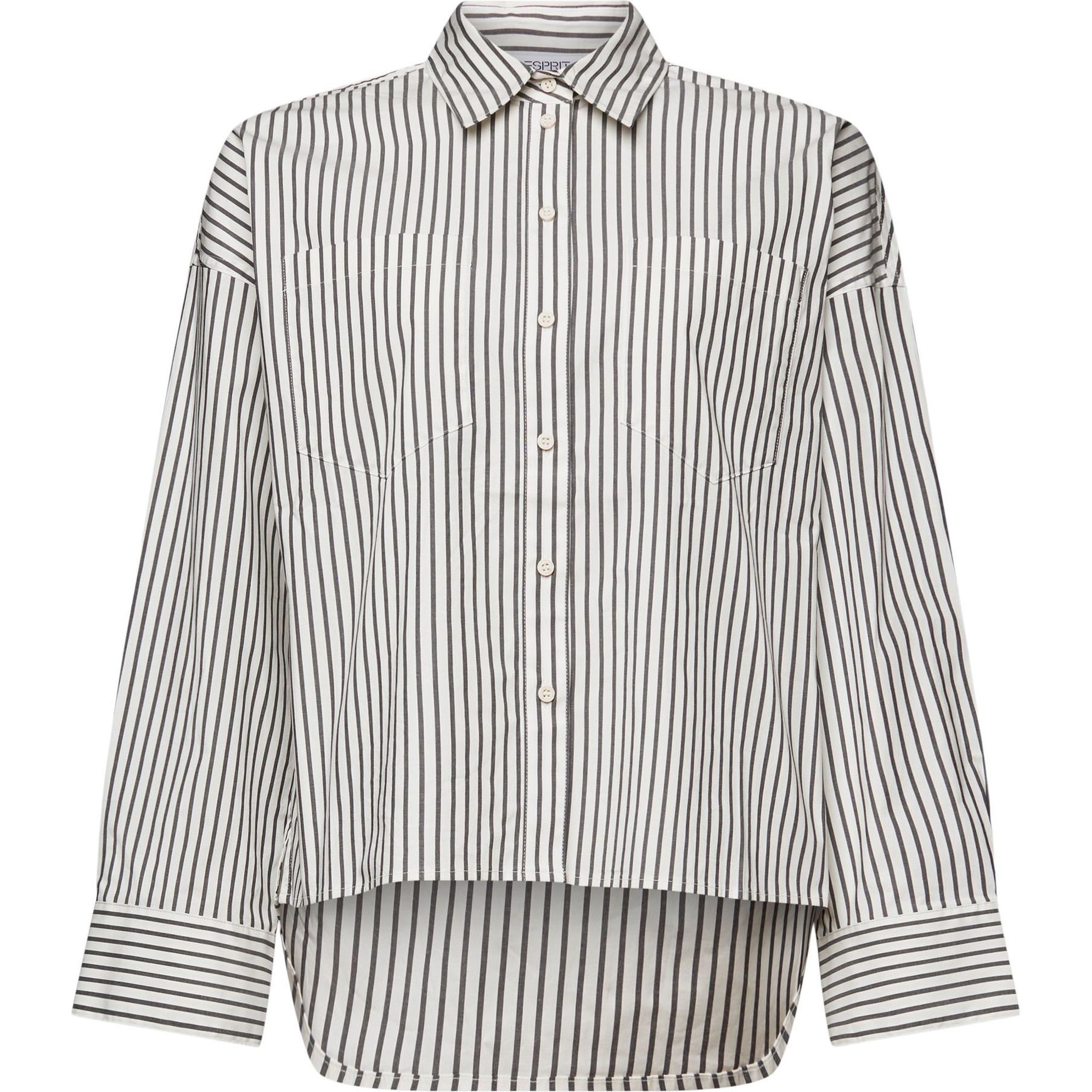 ESPRIT Palaidinės moterims, Juoda, Striped Shirt Blouse 1