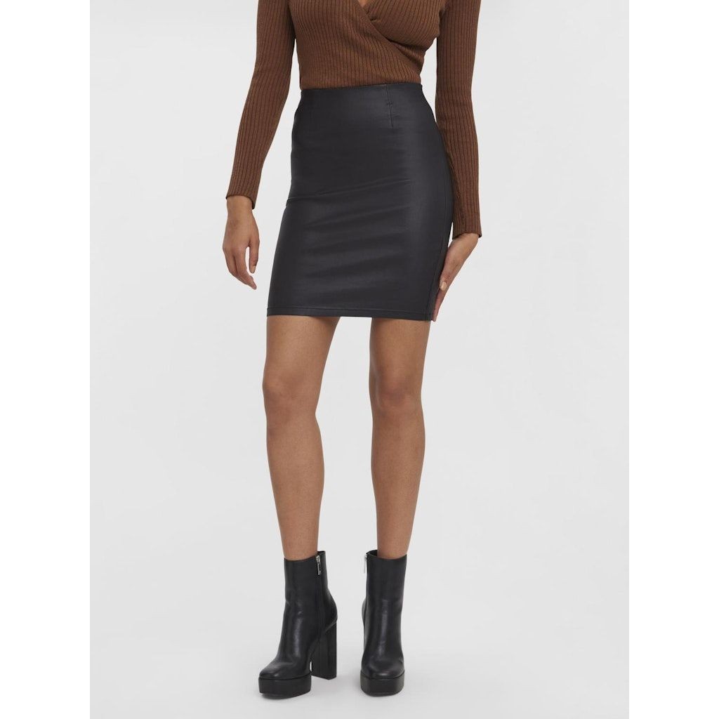 VERO MODA Mini sijonas moterims, Juoda, VMMILLY HR COATED PE 3