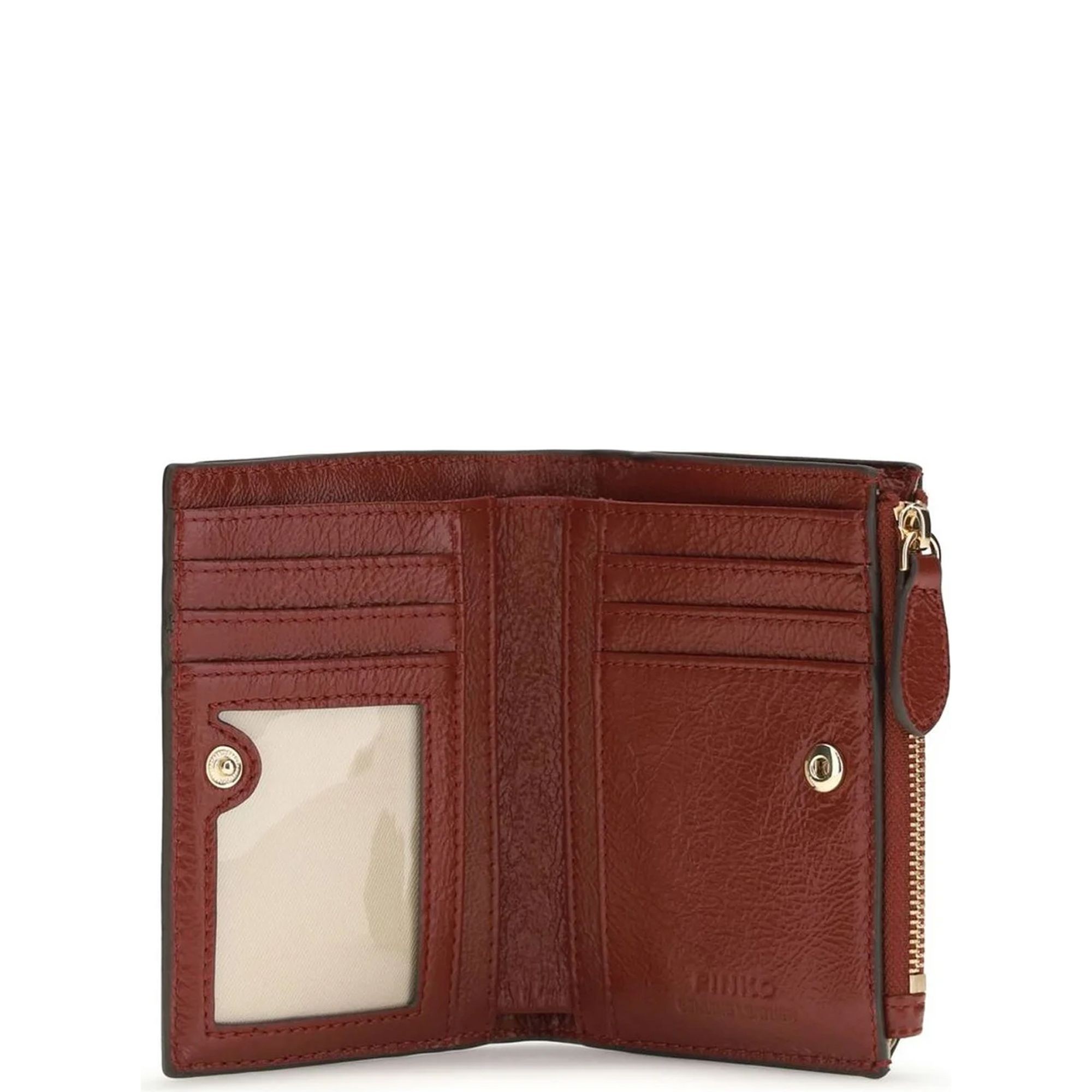 PINKO Piniginė moterims, Raudona, Compact wallet shiny calf old 3