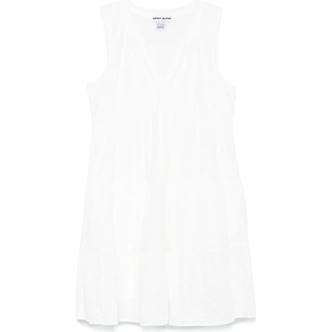 DKNY Mini suknelė moterims, Balta, Sleeveless eyelet ti 1