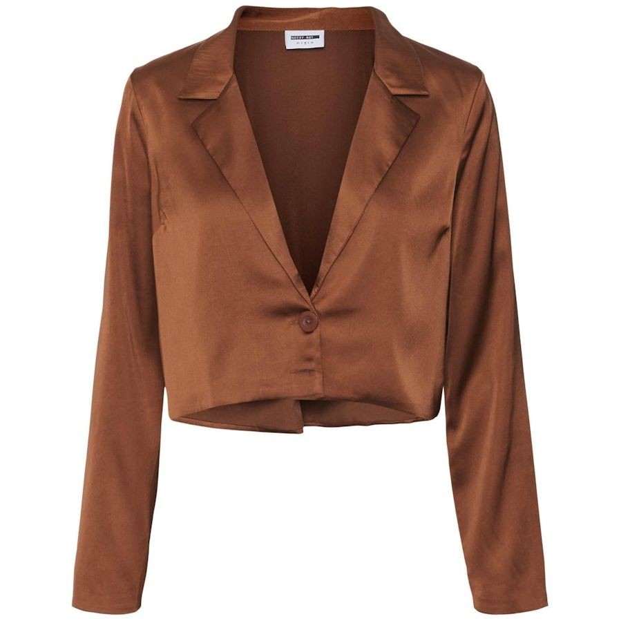 NOISY MAY Švarkas moterims, Ruda, NMCLARIE L/S  CROPPED 1