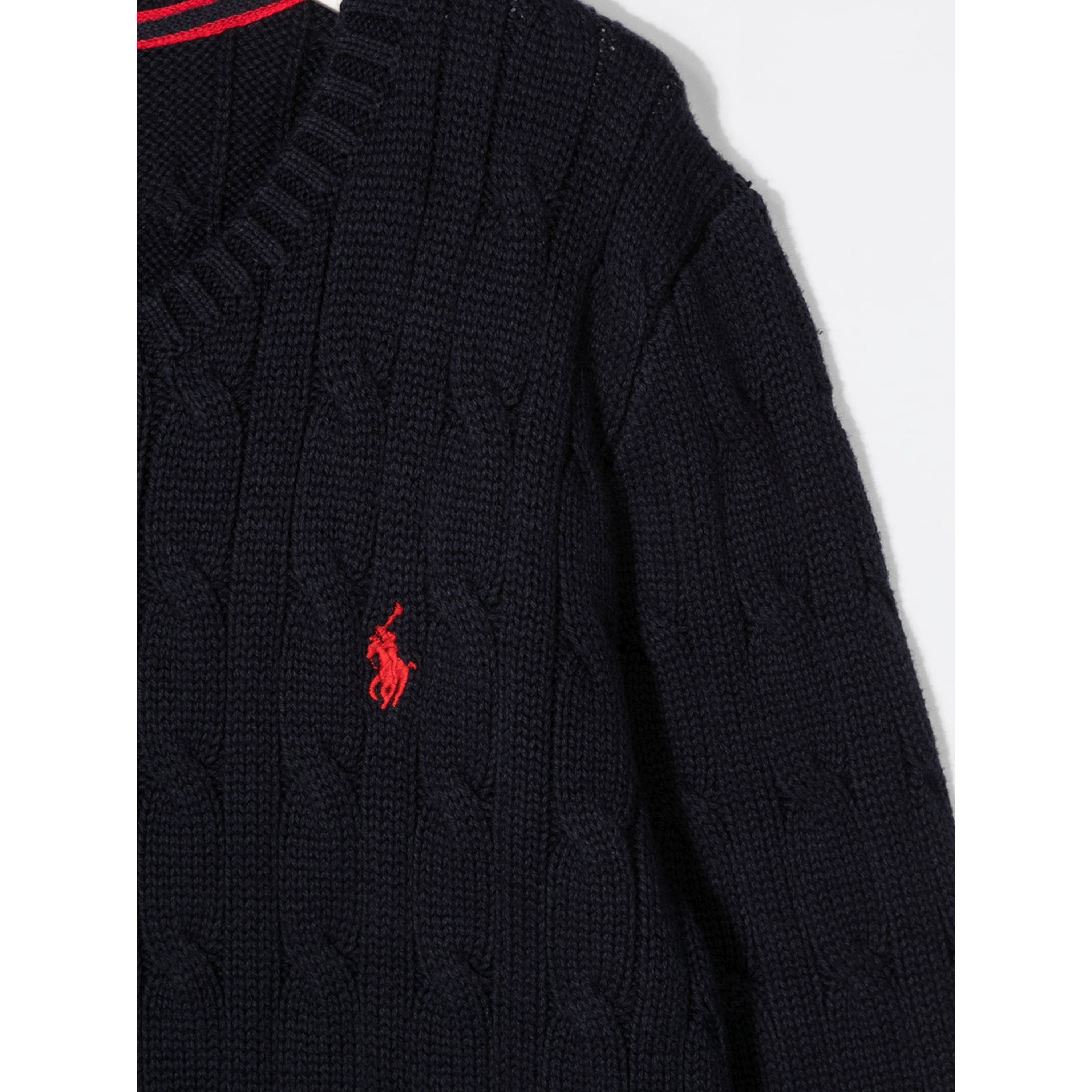 RALPH LAUREN KIDS Megztinis berniukams, Mėlyna, COMBED COTTON-LS CAB 3