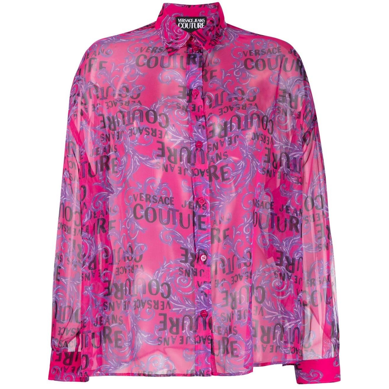 VERSACE JEANS CUTURE Marškiniai ilgomis rankovėmis moterims, Oranžinė, Logo couture shirts