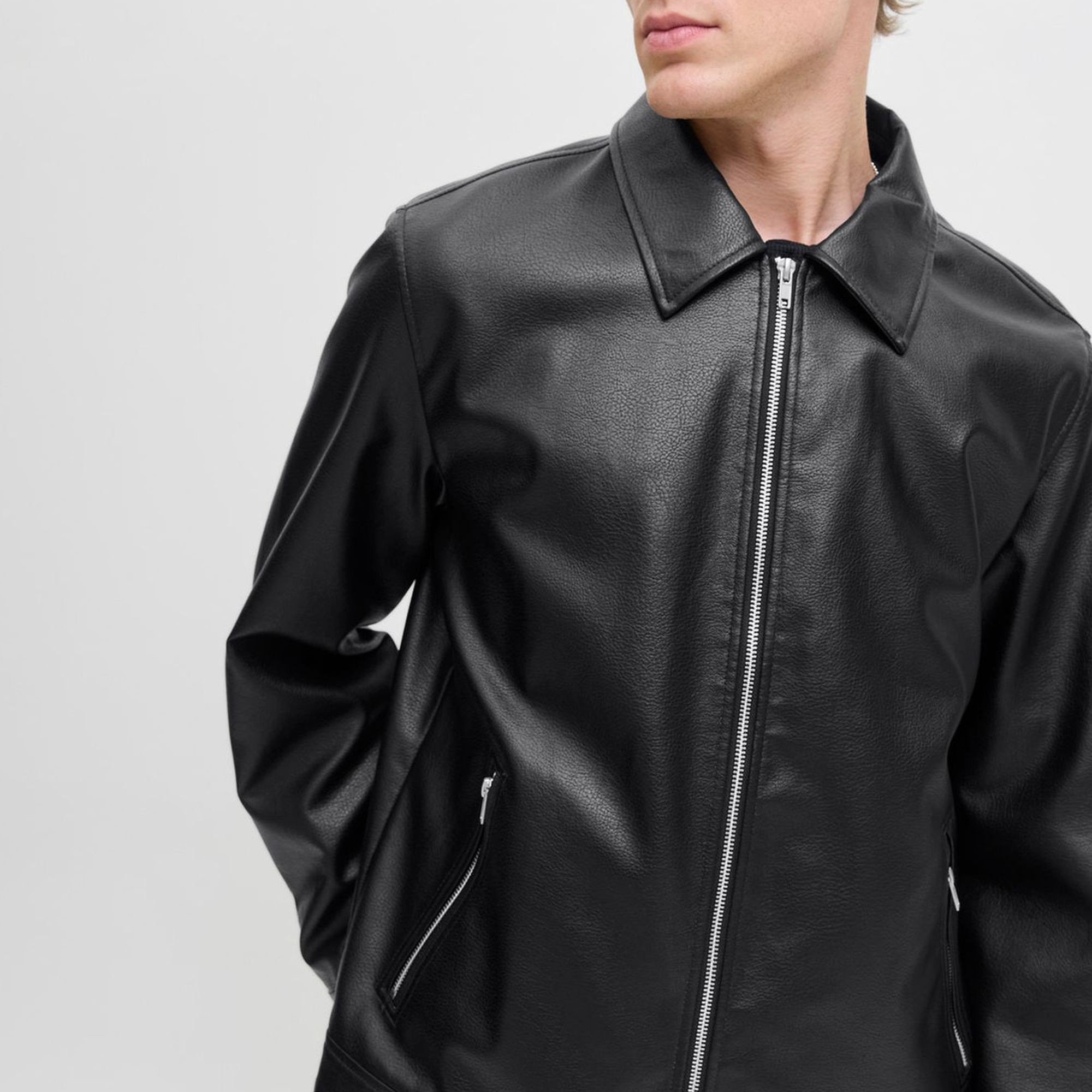 JACK & JONES Odinė striukė vyrams, Juoda, Casablanca pu 3