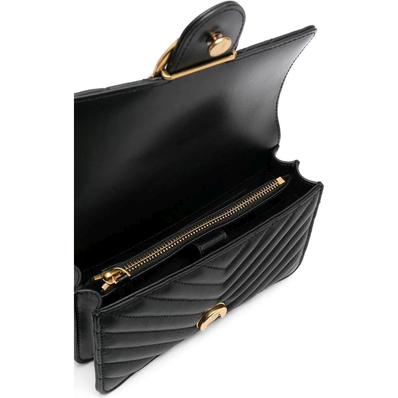 PINKO Rankinė per petį moterims, Juoda, Love one mini crossbody bag 4