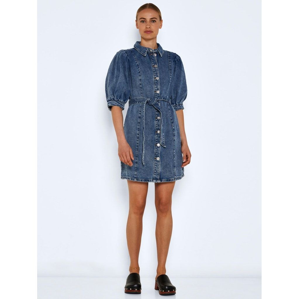 NOISY MAY Mini suknelė moterims, Mėlyna, NMFREYA S/S DNM BELT 3