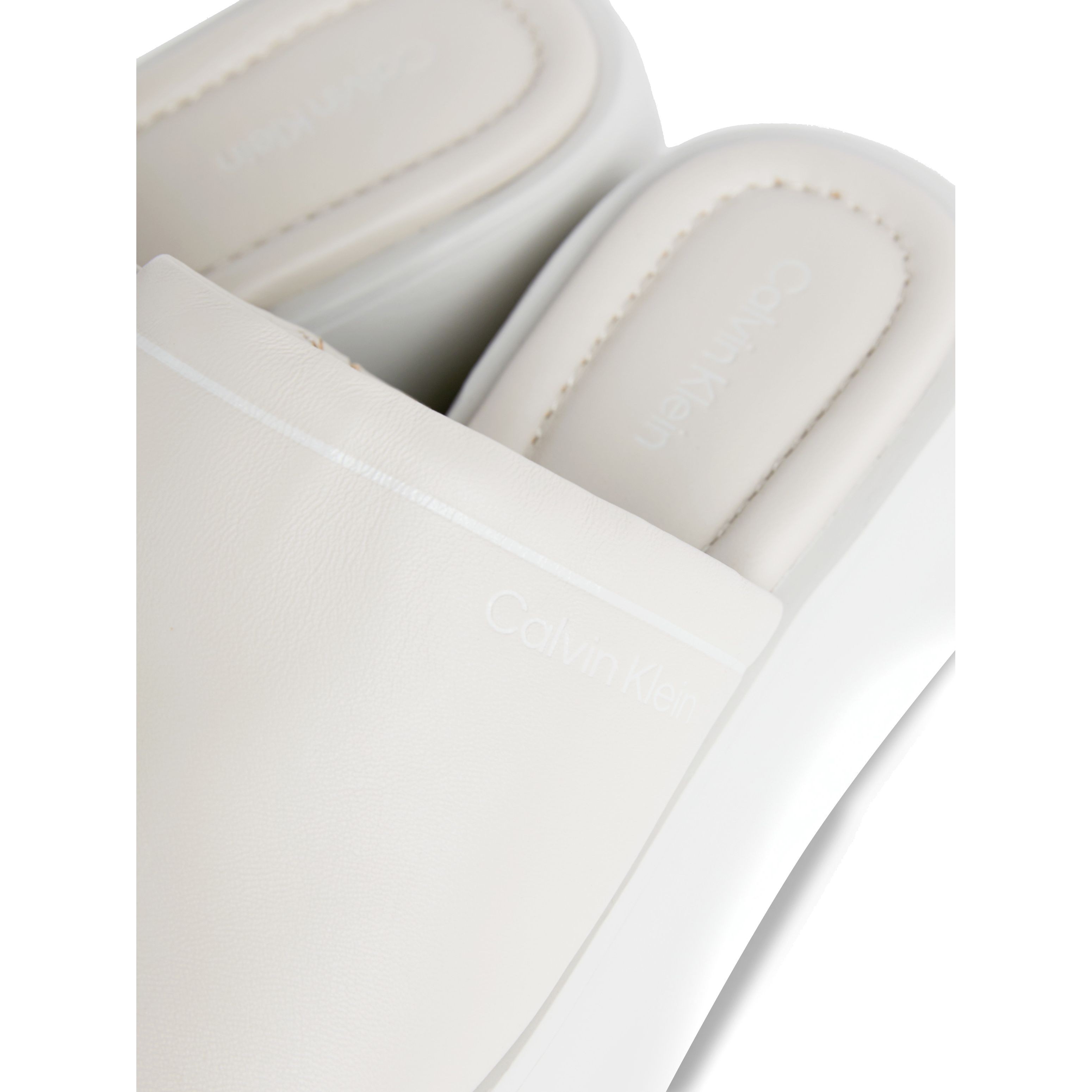 CALVIN KLEIN Guminės šlepetės moterims, Smėlio, Flatform slide 6