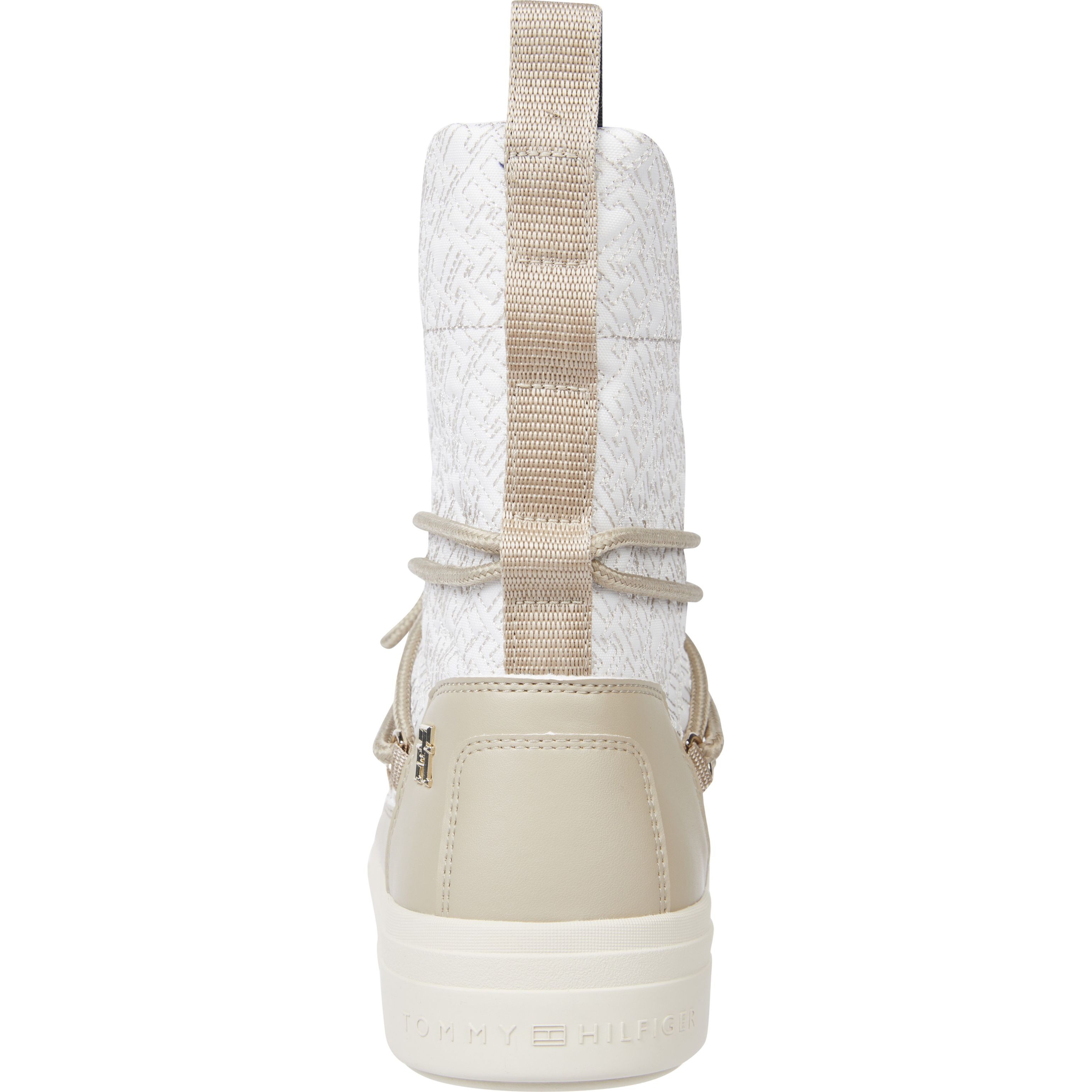 TOMMY HILFIGER Pašiltinti aulinukai moterims, Smėlio, Lace-up monogram snowboot 4