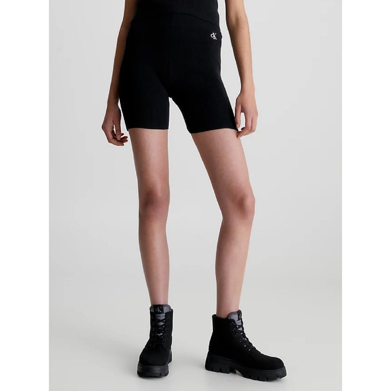 CALVIN KLEIN JEANS Šortai moterims, Juoda, Knitted cycling shorts 2