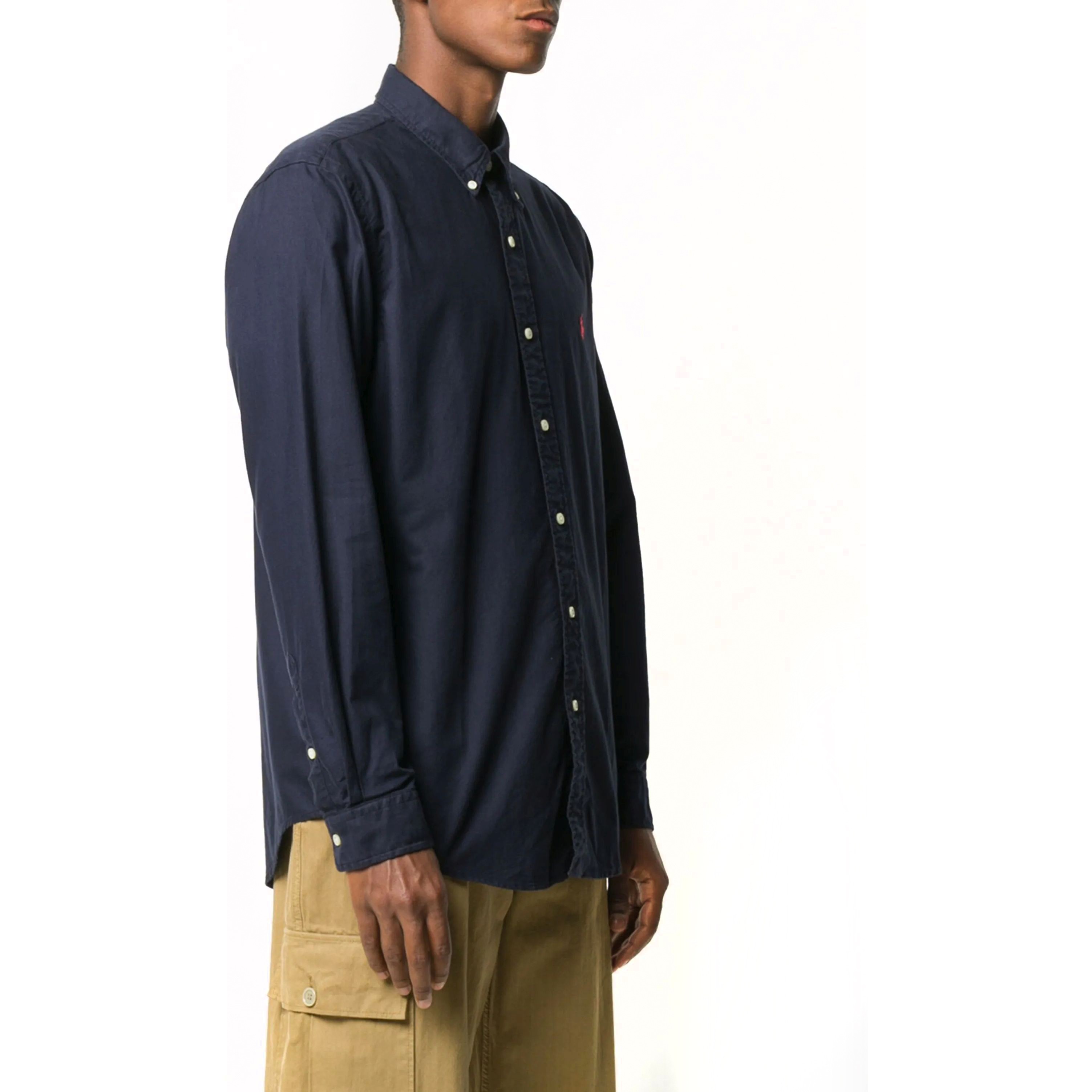 POLO RALPH LAUREN Marškiniai ilgomis rankovėmis vyrams, Mėlyna, Custom fit oxford shirt 1