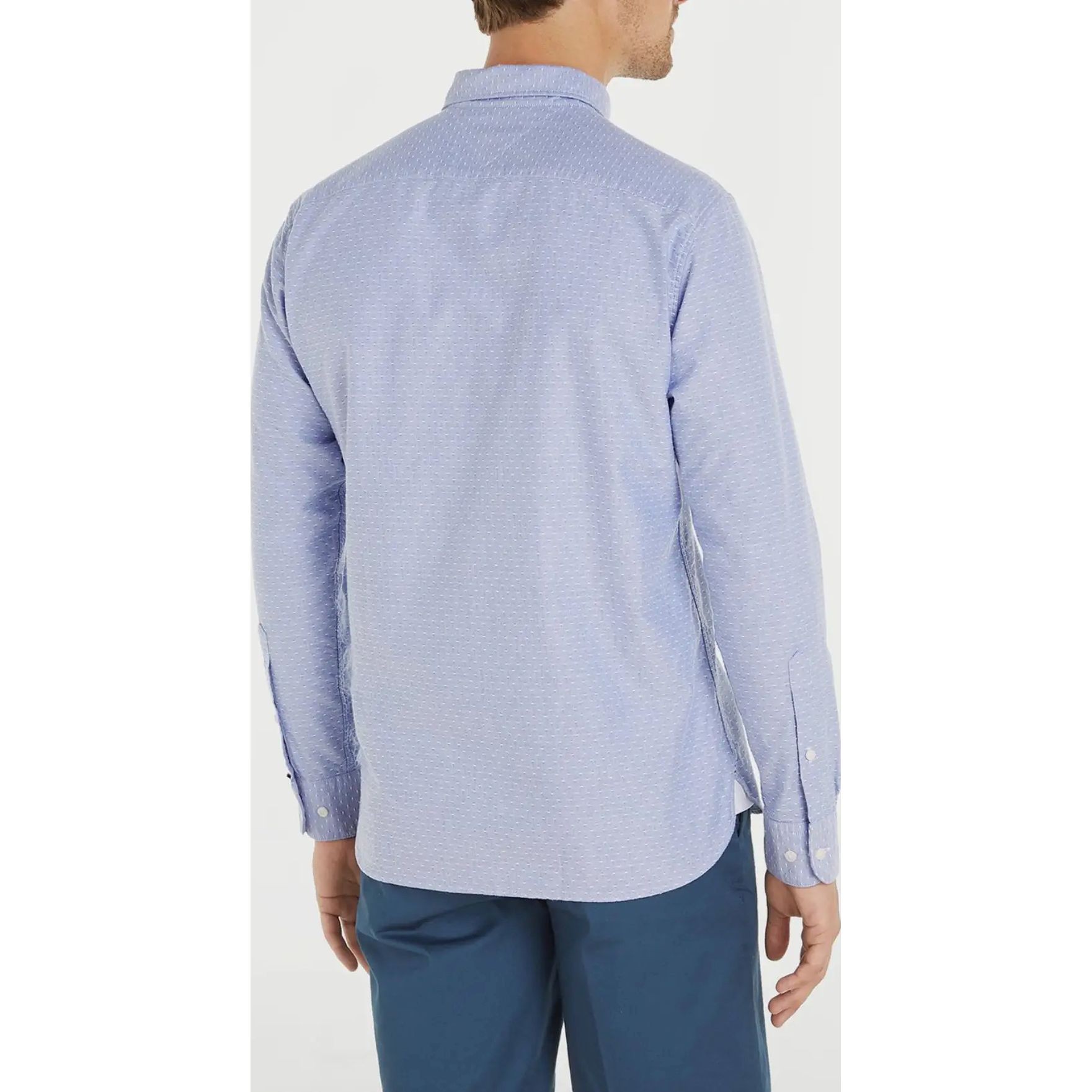 TOMMY HILFIGER Marškiniai ilgomis rankovėmis vyrams, Mėlyna, Oxford dobby rf shirt 3