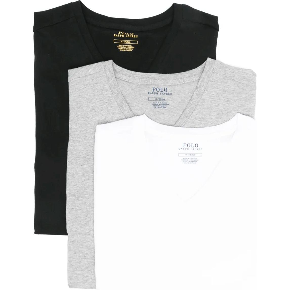 POLO RALPH LAUREN Marškinėliai trump. rankovėmis vyrams, Marga, 3 pack v neck undershirt